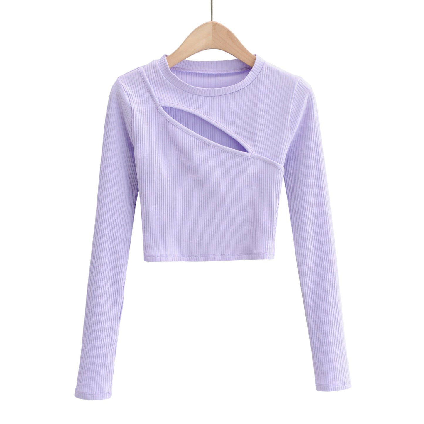 Long Sleeve Knit Crop Top