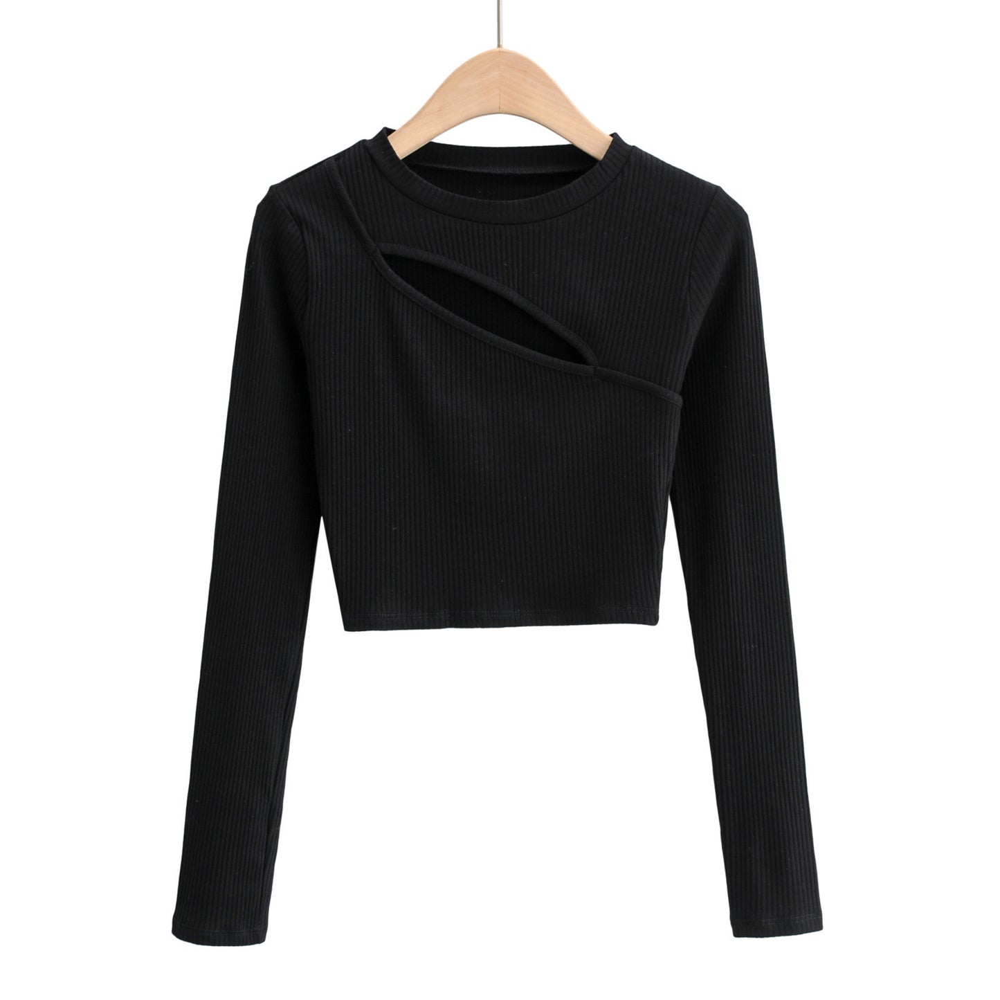 Long Sleeve Knit Crop Top