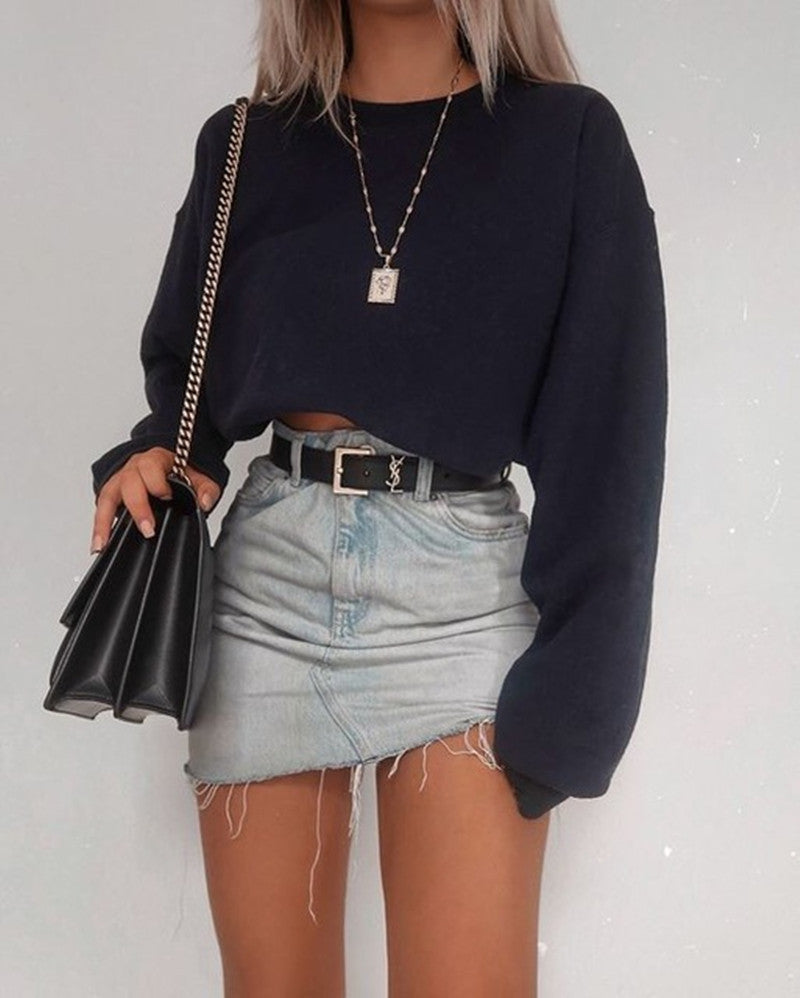 Long Sleeve Crop Top