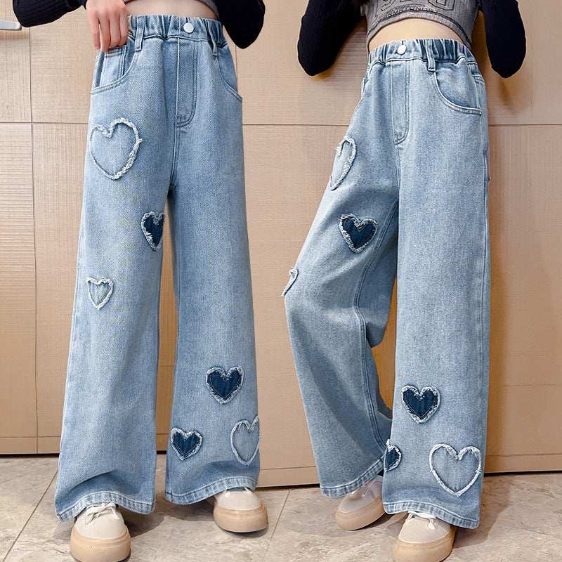 Raw Edge Denim Wide-leg Pants