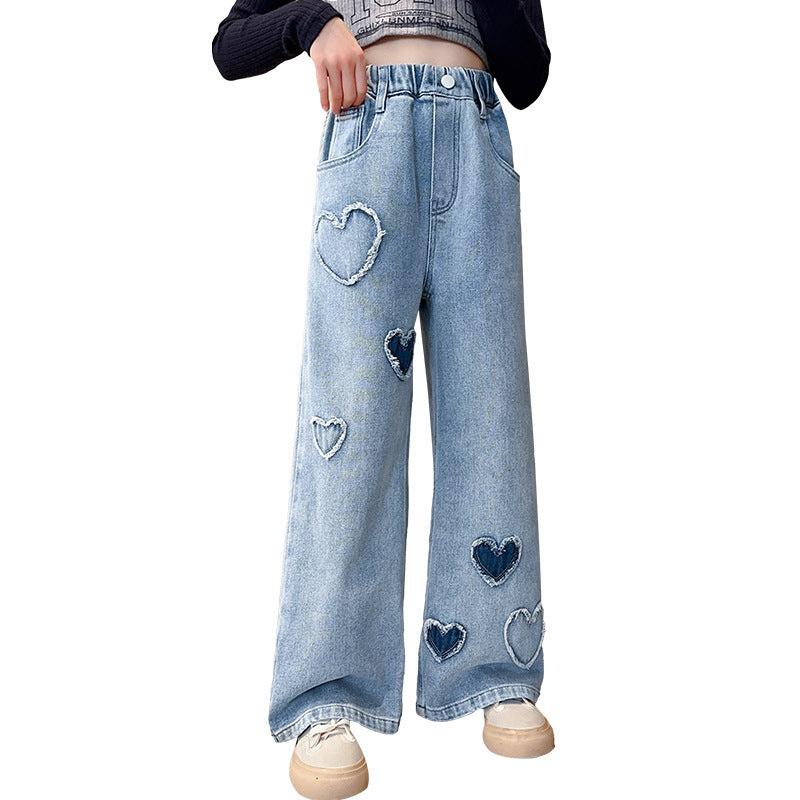 Raw Edge Denim Wide-leg Pants